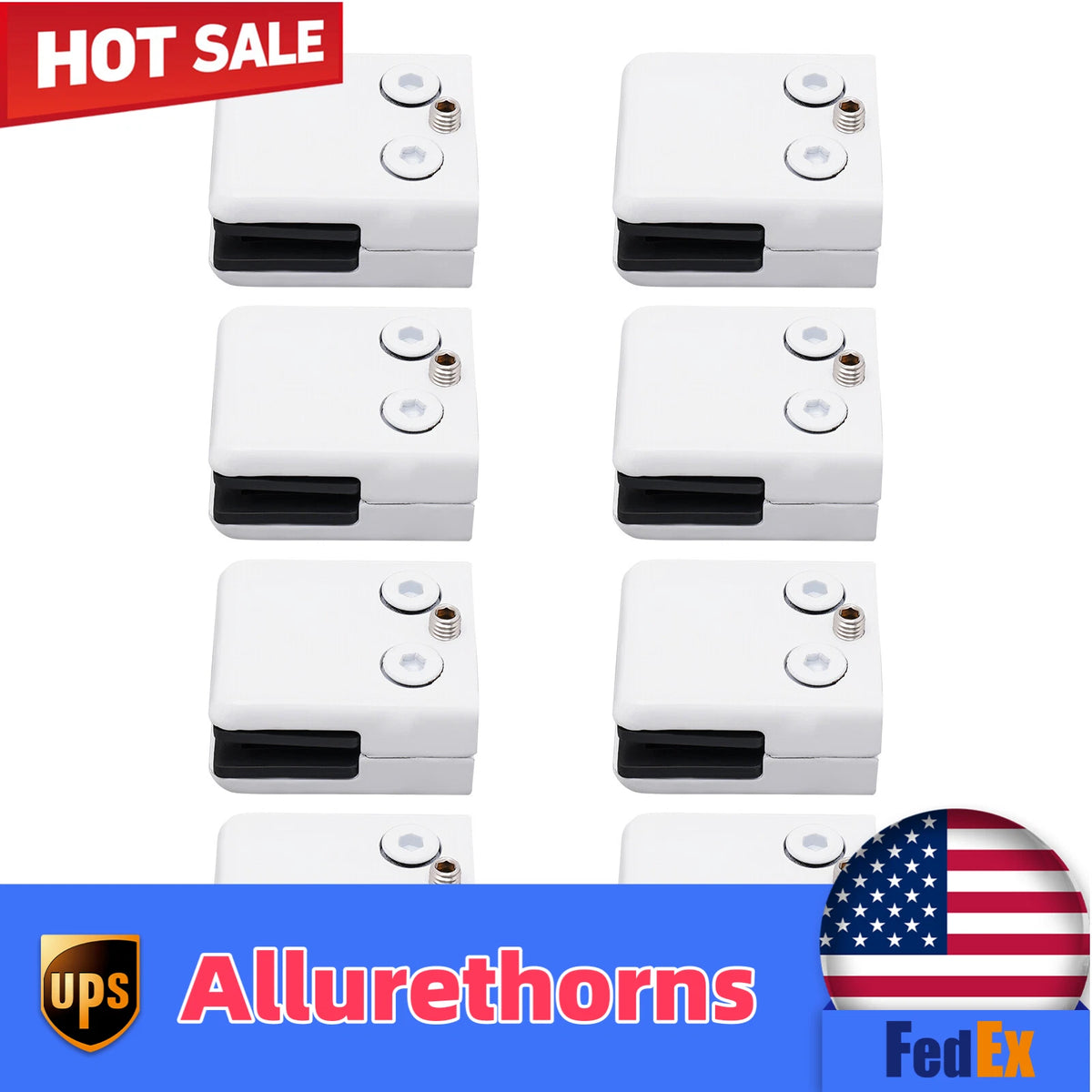 8PCS Adjustable Stainless Steel Glass Clamp Clip 8-10mm for