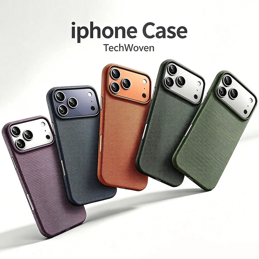 Magnetic Tech Fabric Slim Shockproof Case for iPhone 13-17 Pro Max Plus