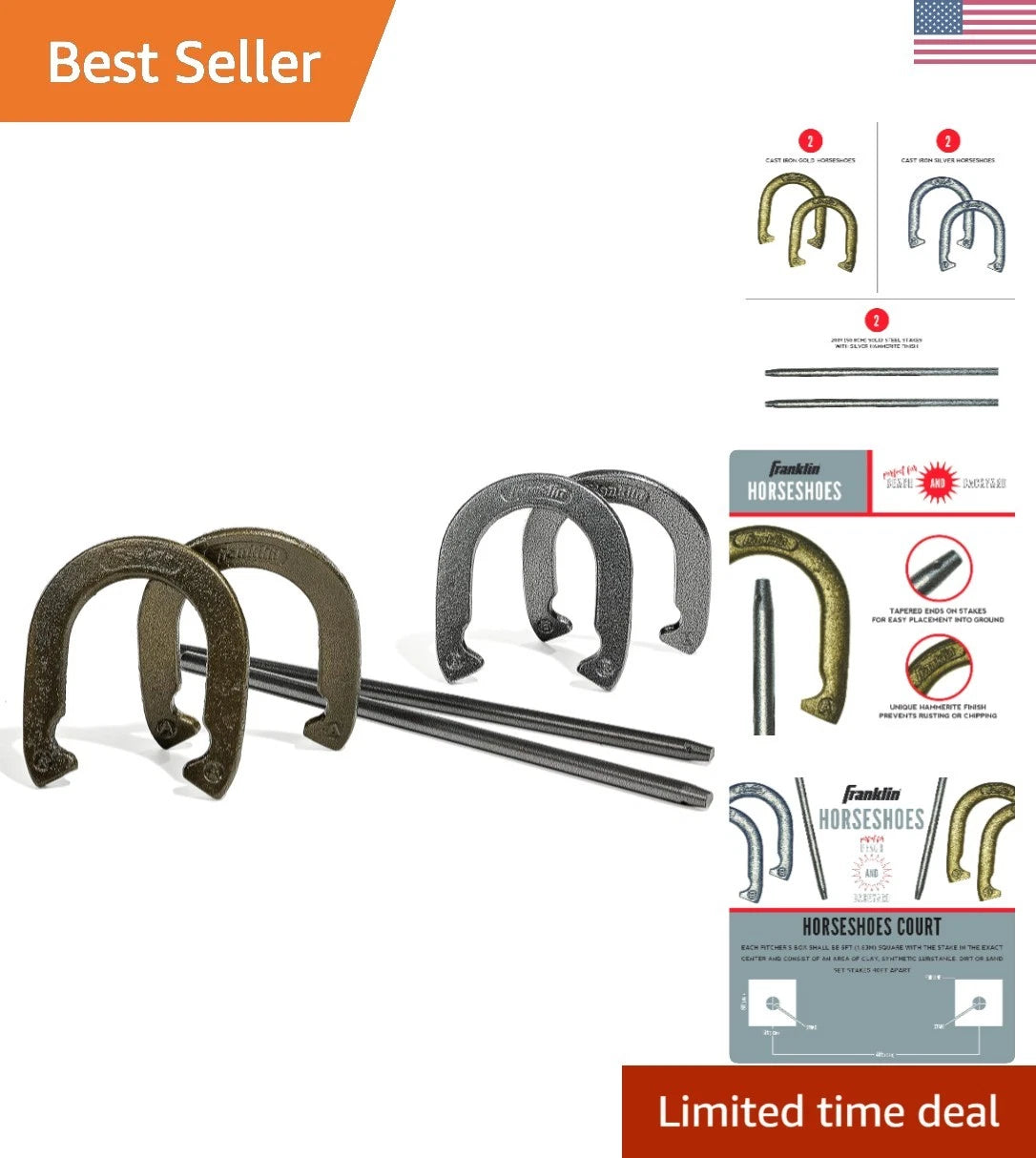 Complete Horseshoes Game Set for Outdoor Fun (No Year Range)
