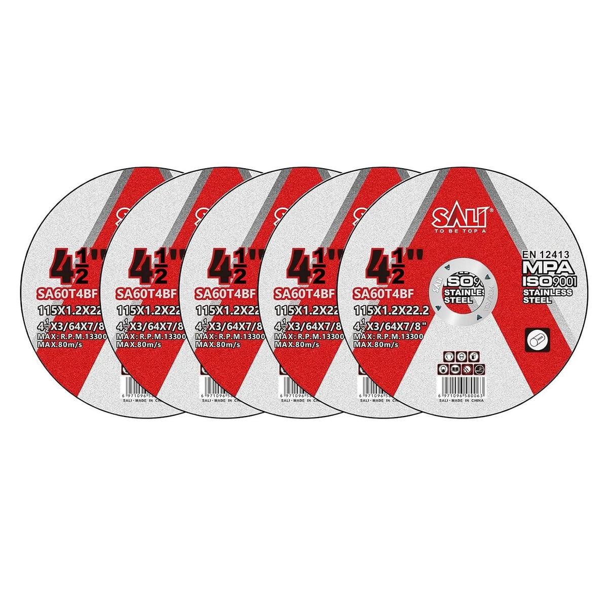 5 Pack 4-1/2 Inch Cut Off Wheels, Thin Cutting Discs .045" x 7/8"