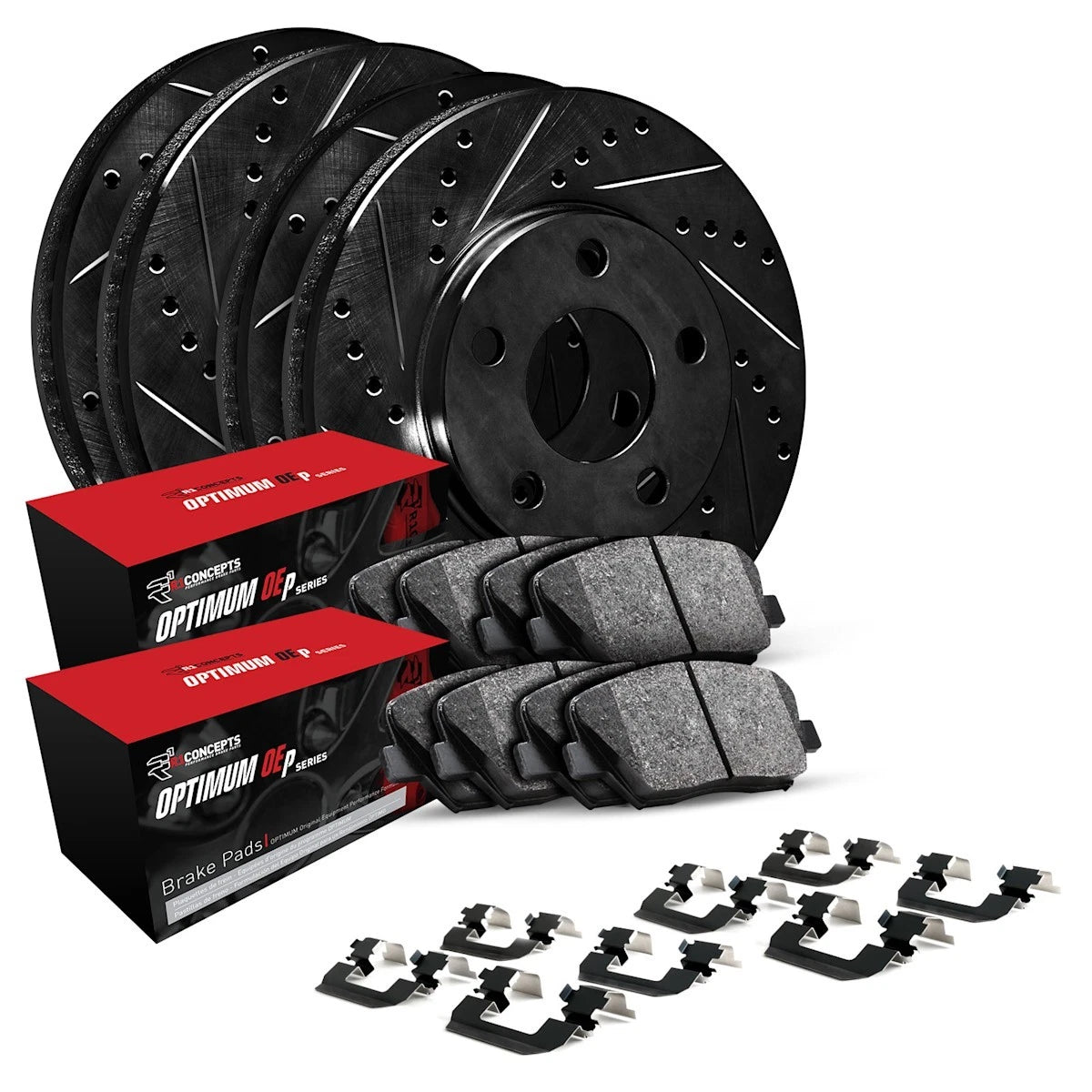 4X Brake Disc and Pad Kit for Ford Transit Connect (2010–2013) WHUH2-54361