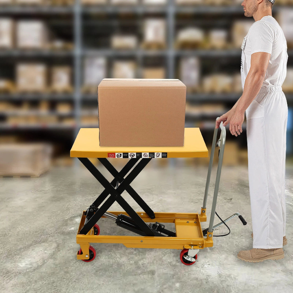 Hydraulic Lift Table Cart for Manual Use (500 lbs Capacity)