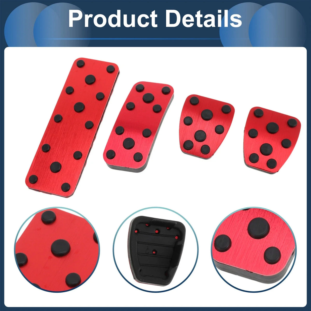 Set of 4 Foot Accelerator Pedal Covers for Subaru Forester (2006–2018) Red