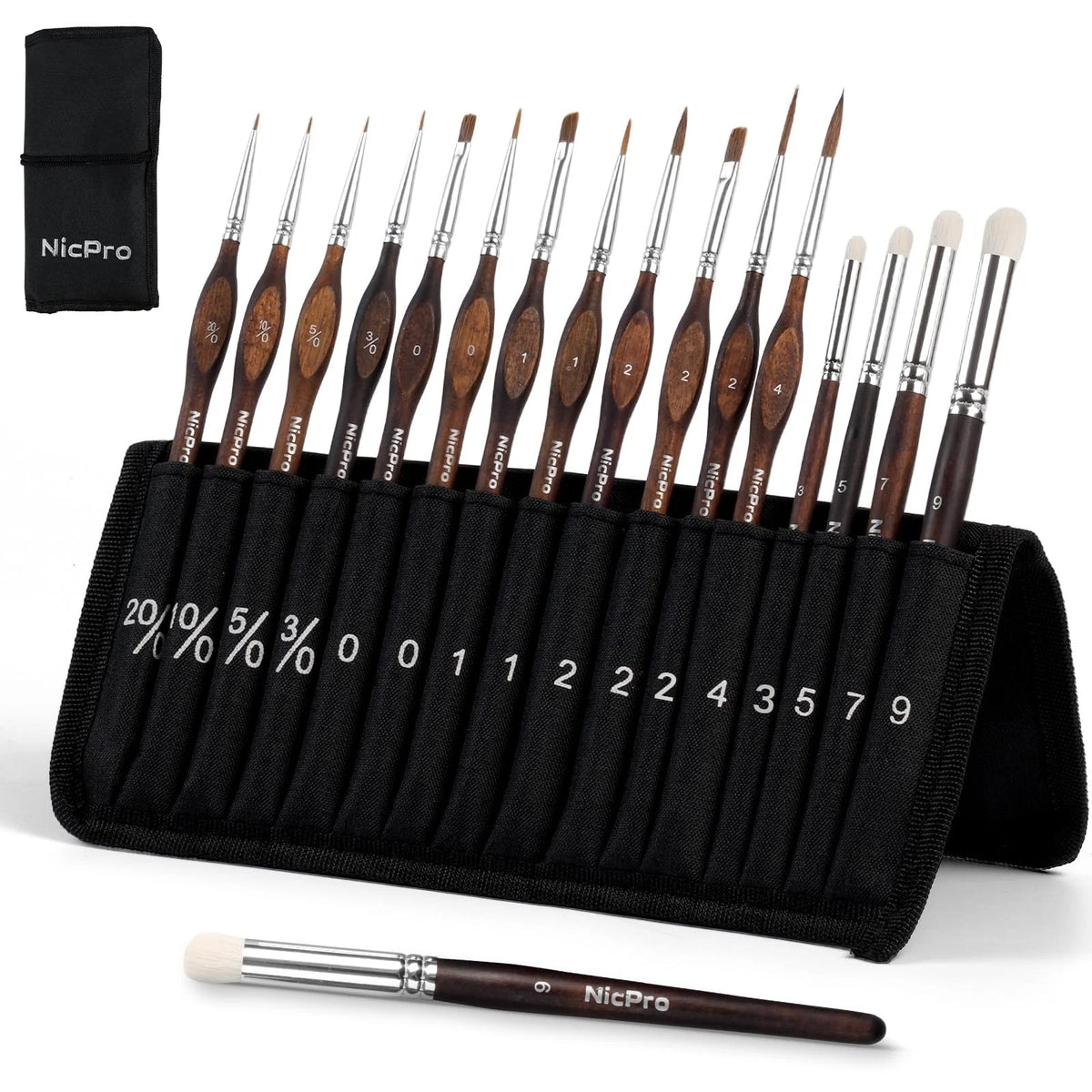 16 PCS Kolinsky Sable Miniature Paint Brushes for Art and Detailing