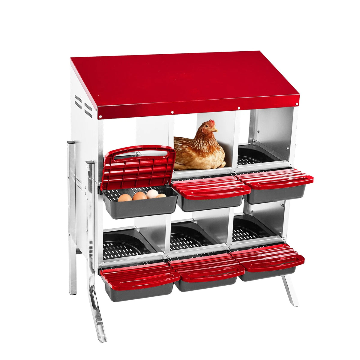 3 Hole Metal Egg Laying Box for Chicken Coop