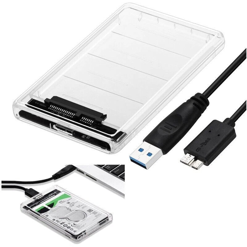 2.5" SATA USB 3.0 External Hard Drive Enclosure for Laptops