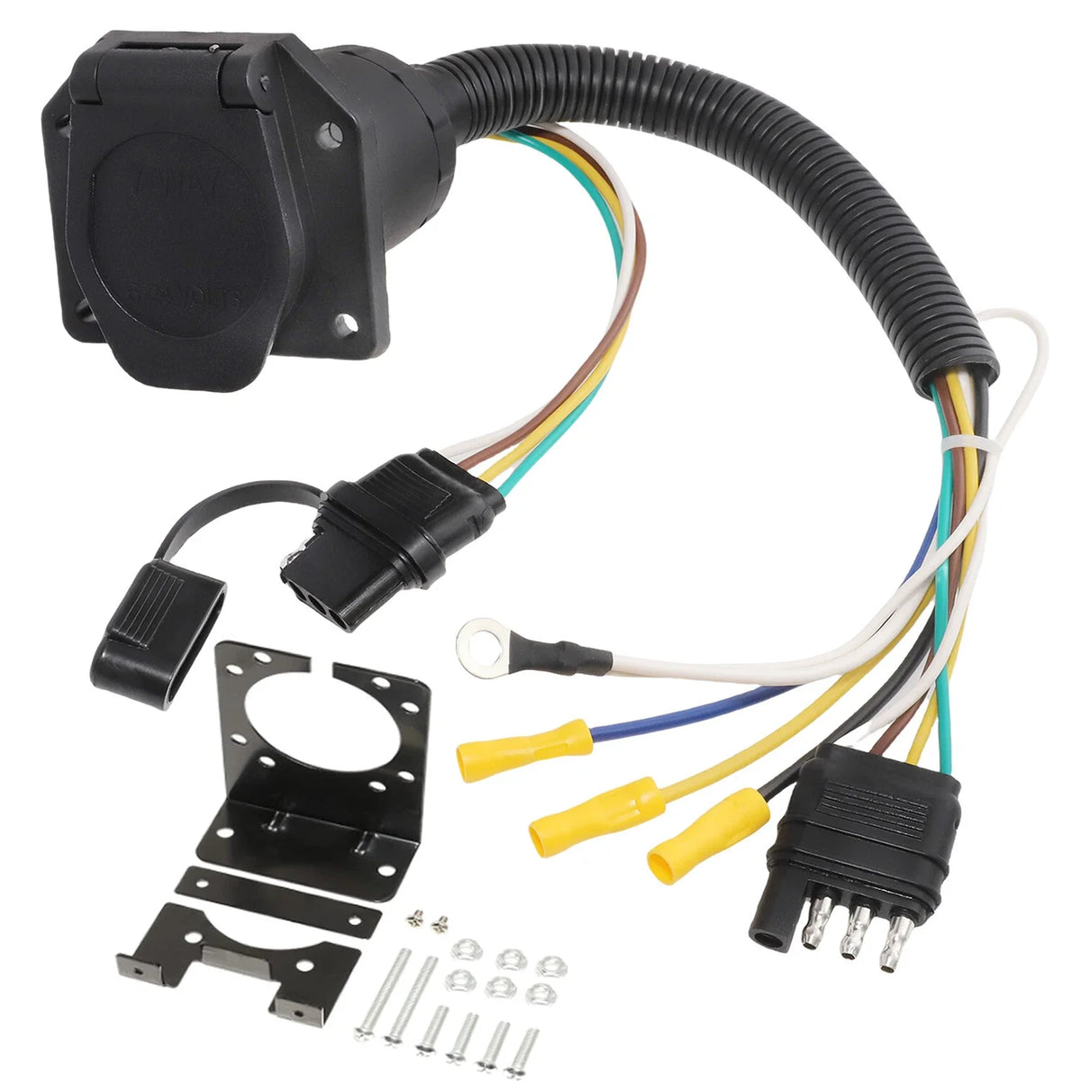 4-Way Flat to 7-Way RV Blade Trailer Wire Adapter for Vehicle-Side (57672)