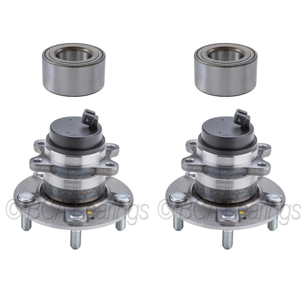 BCA Front & Rear Wheel Bearings & Hub Assemblies Kit for Kia Soul (2010–2023)