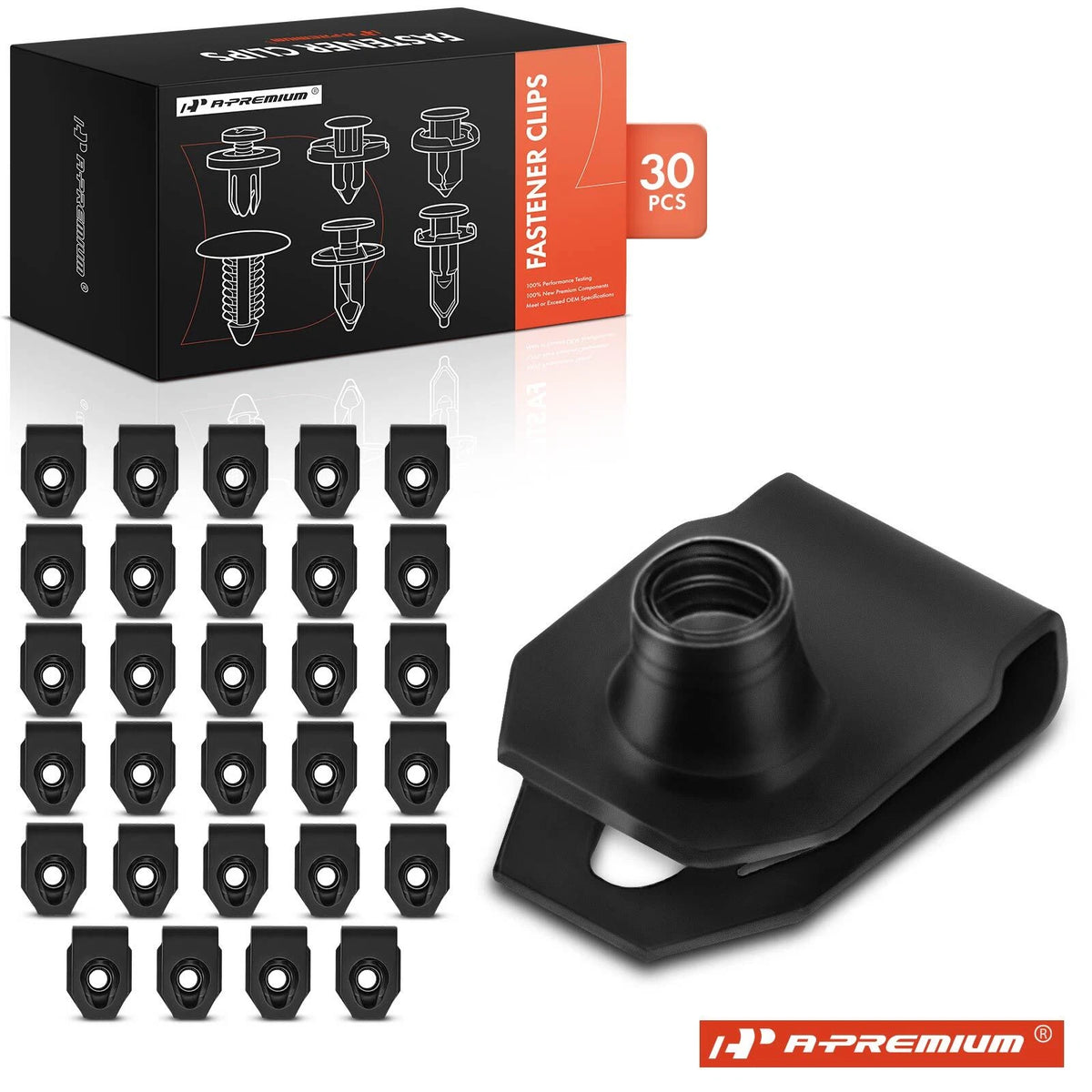 Set of 30 U-Nut Retainer Clips for Ford (45262, 10048)