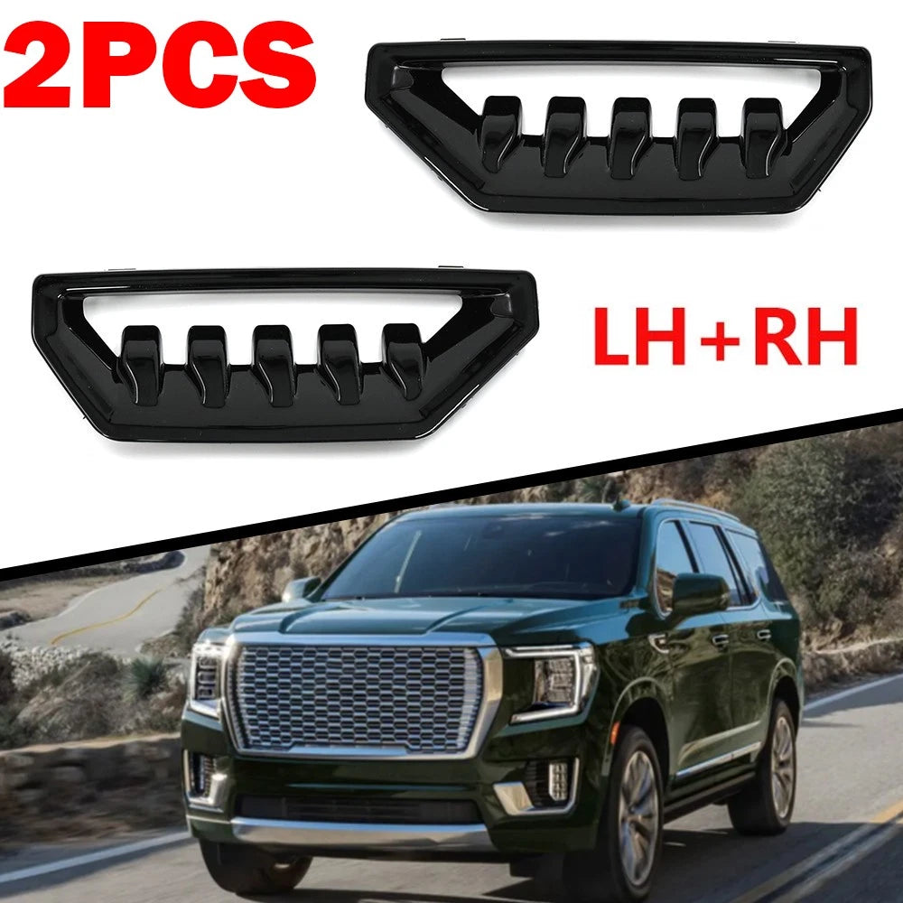 2X Front Bumper Grille Cover Air Duct Vent for GMC Sierra 1500 (2022–2025)