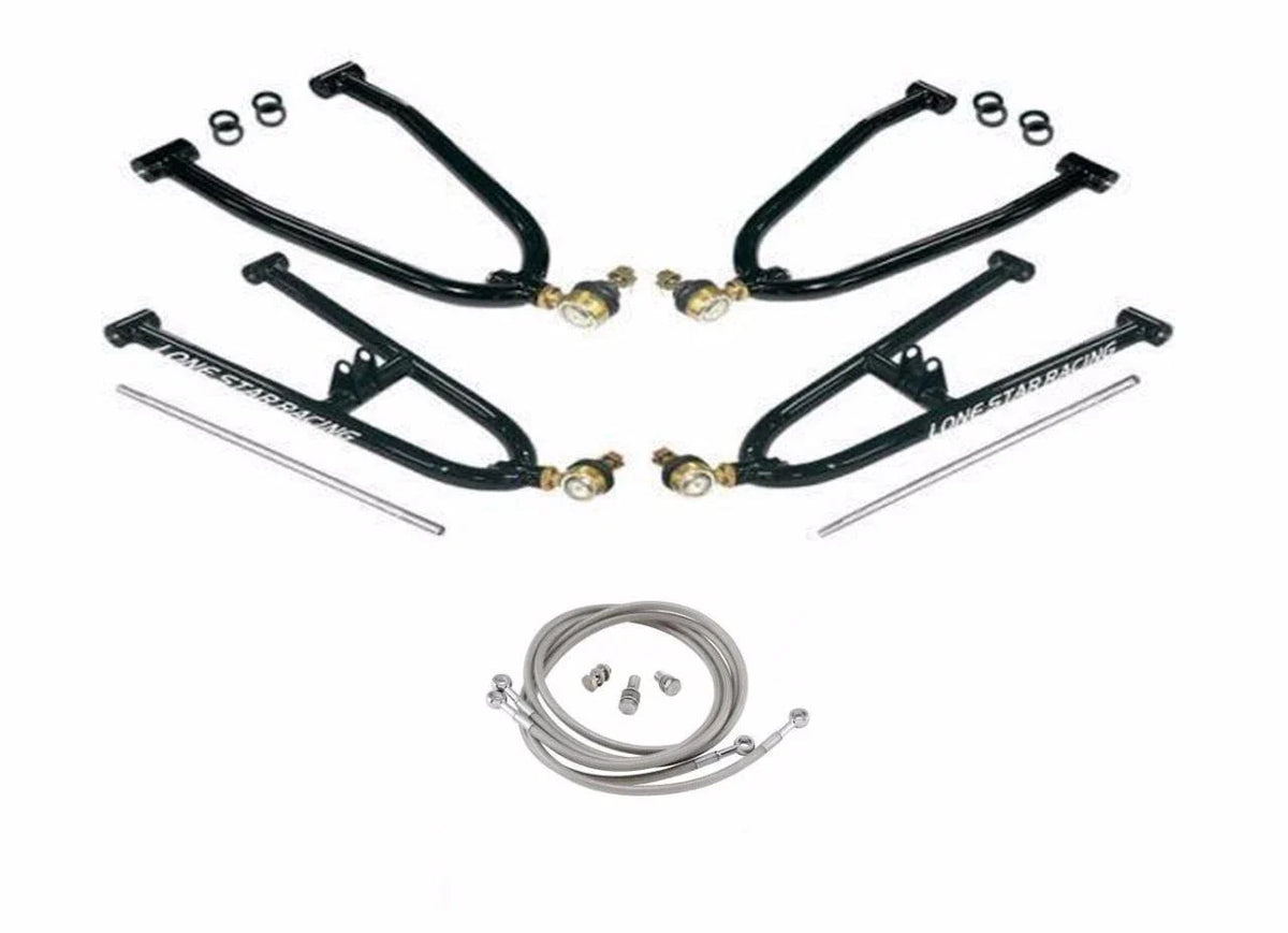 Set of 2 Lonestar Sport Extended A-Arms +2.5 & Streamline Brake Lines for TRX 450R 450ER (2006–Present)