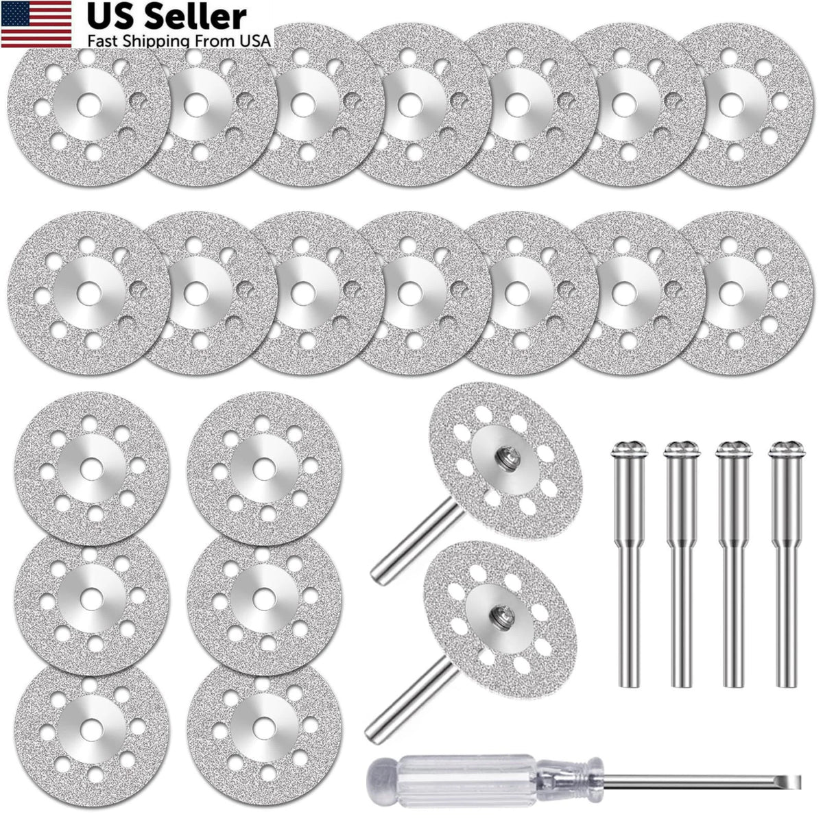 20 pcs Diamond Cutting Wheel Cut Off Discs 22mm x 0.6mm x 3mm