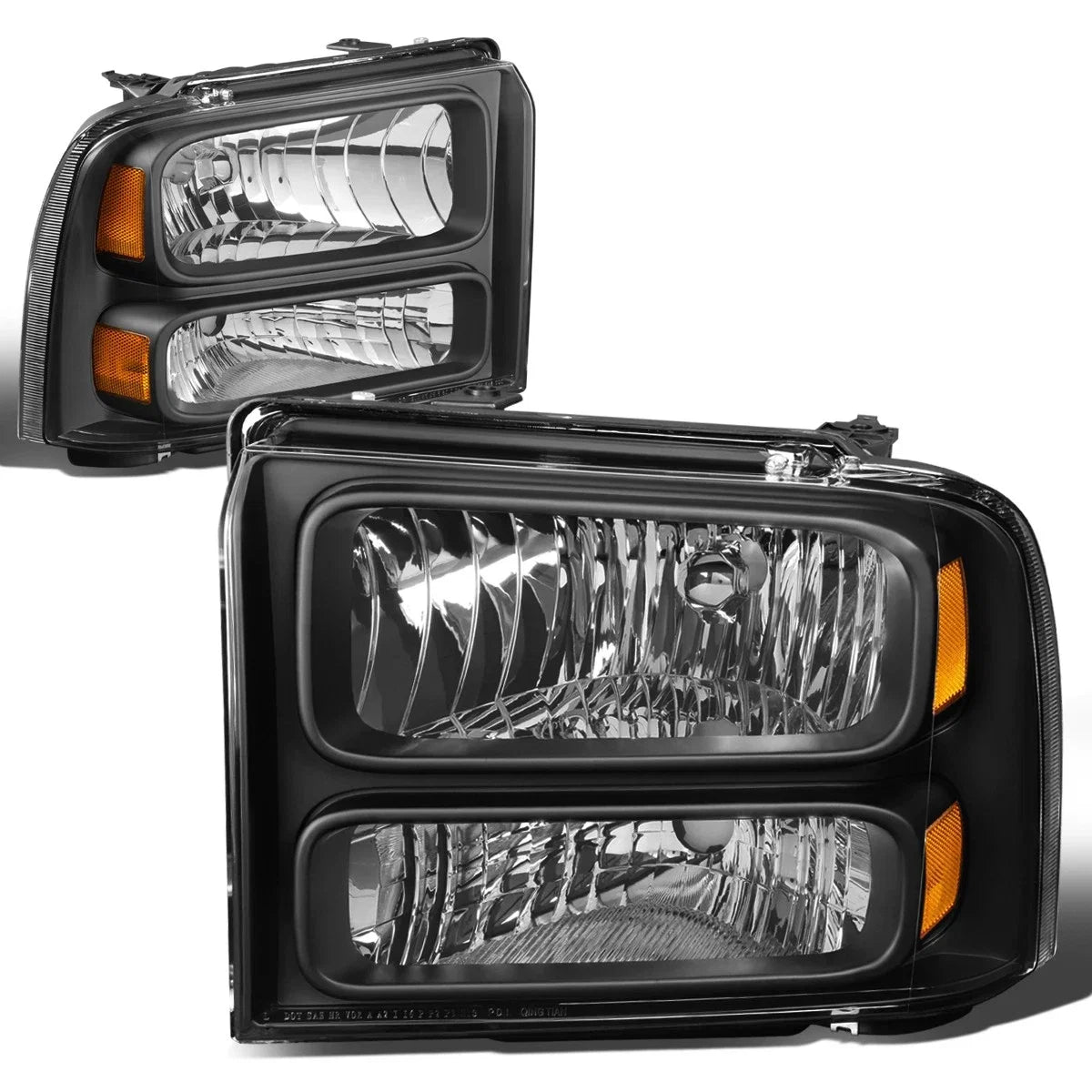 Headlight/Lamp for Ford Super Duty (2005–2007) Black Housing Amber Corner
