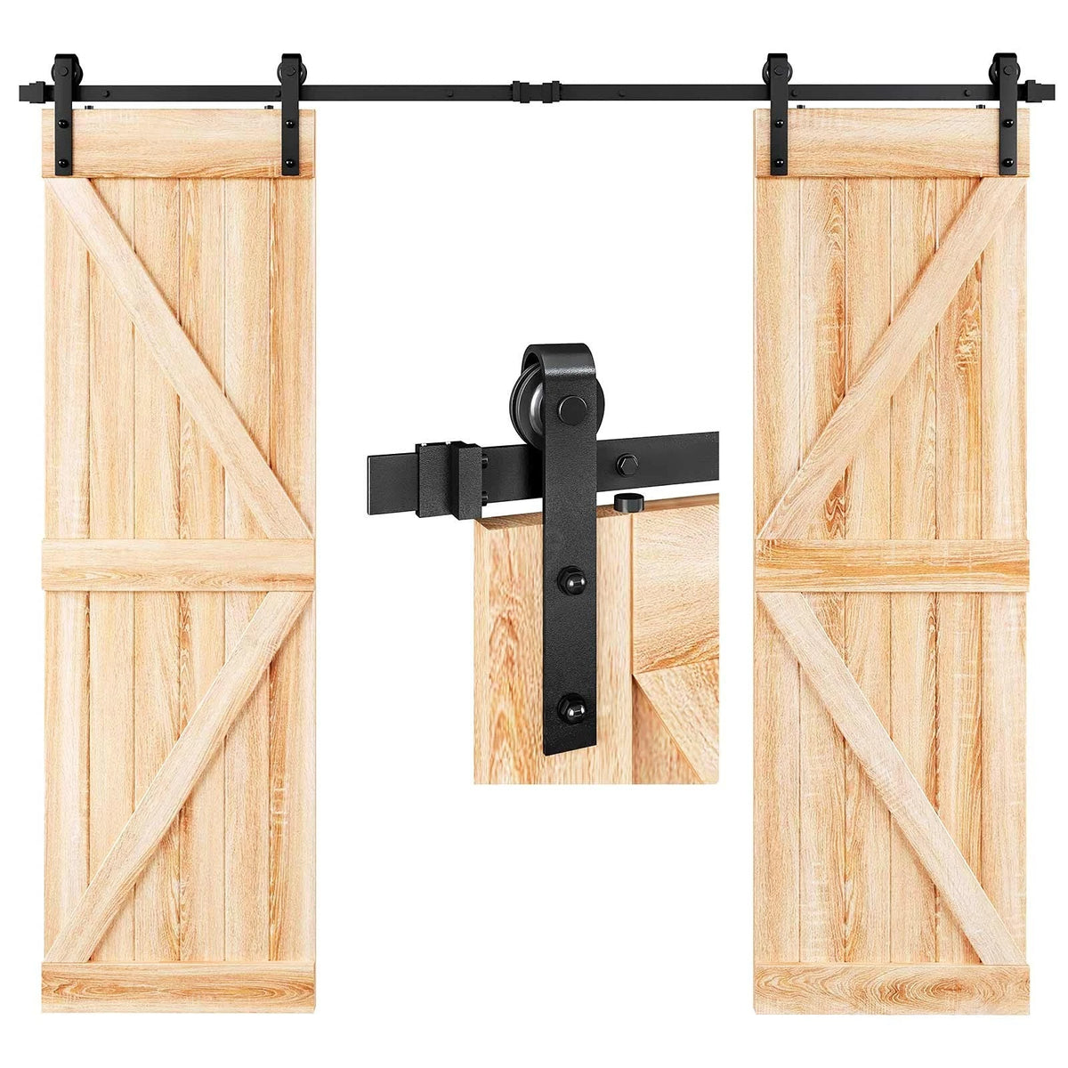 8FT Double Door Sliding Barn Hardware Track for EaseLife (2010–2023)