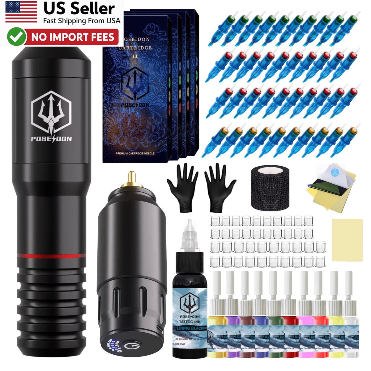Wireless Tattoo Pen Kit PTK018 with Cartridges for Universal Use