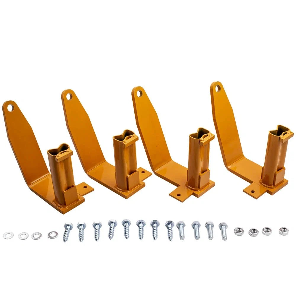 Set of 4 Universal Powder Coated Camper Tie Downs for Full-Size Pickups