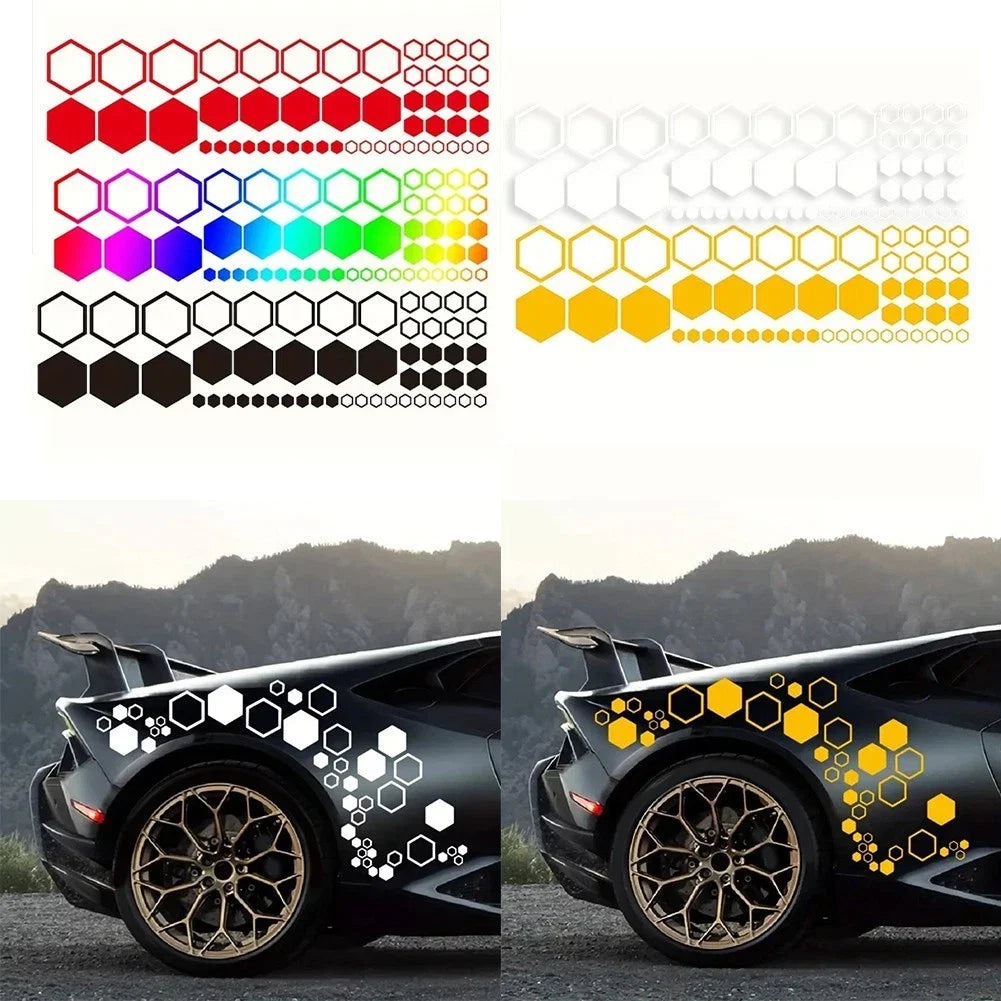 104PCS Honeycomb Design Decorative Stickers for SUVs Trucks