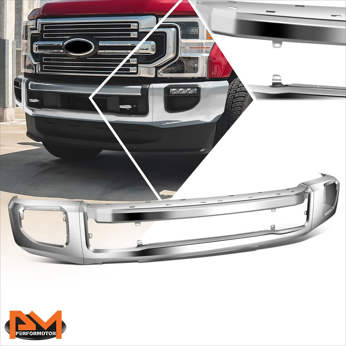 Front Bumper Face Bar for Ford F250 F350 Super Duty (2020–2022) w/Fog Light Holes