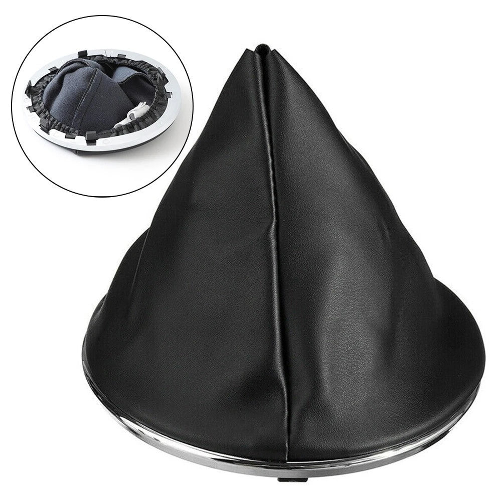 Black Leather Gear Shift Boot for Fiat 500C (2007–2015)