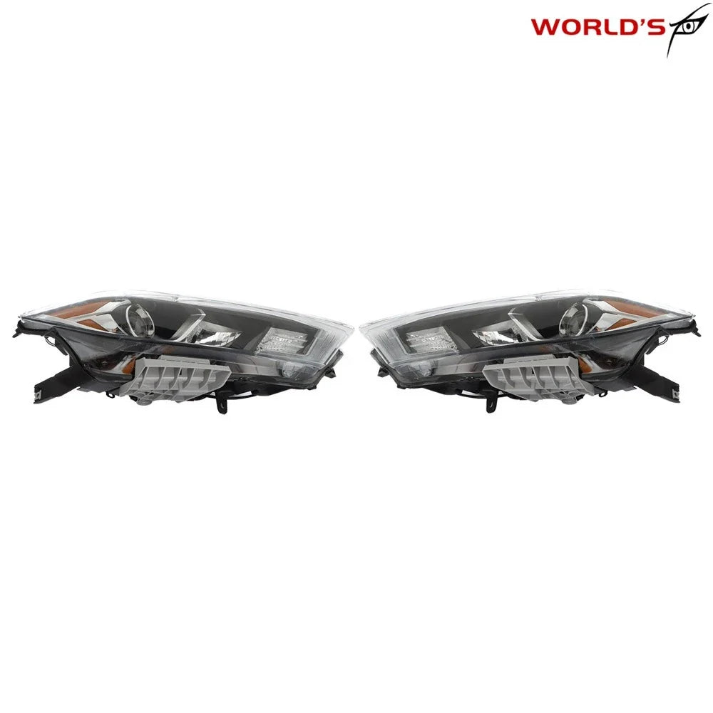 Set of 2 Black Headlights with LED DRL for Nissan Maxima (2016–2018)