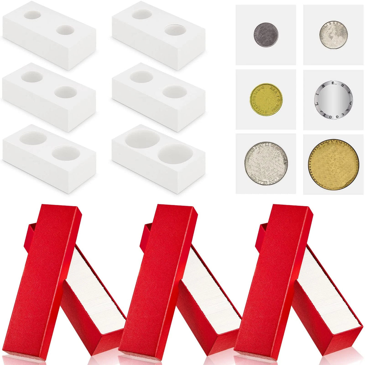 303 Coin Flips Storage Boxes for Various Coins (2 x 2 Inch)