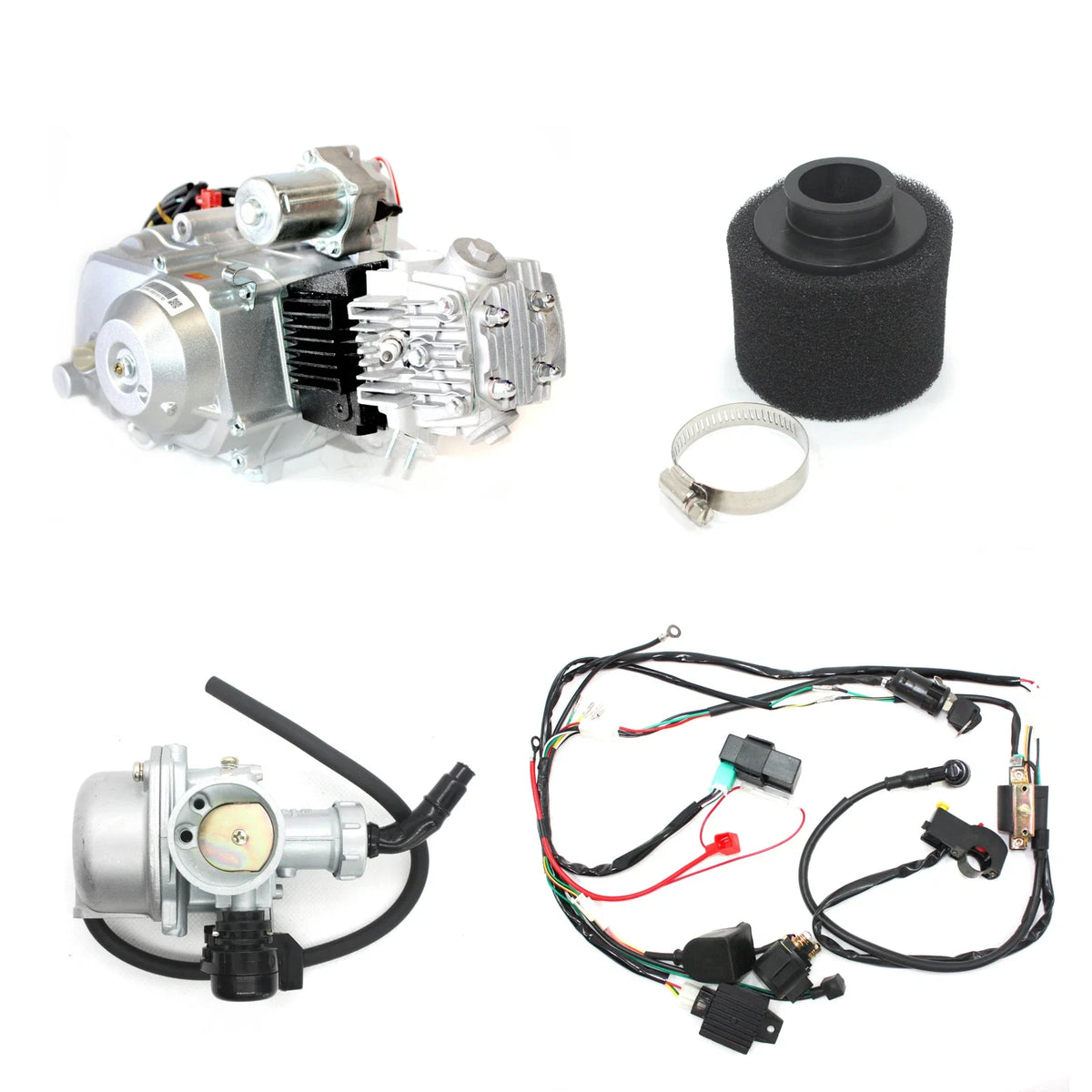 BT 125cc Auto Engine Motor + Wiring Kit + Carby for Quad Dirt Bike ATV