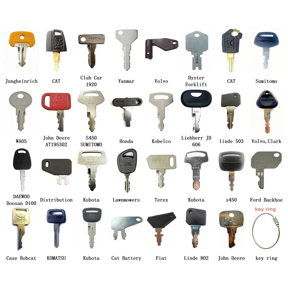 Ignition Key Set for Volvo Hyster Skytrak JD Case (No Part Numbers)