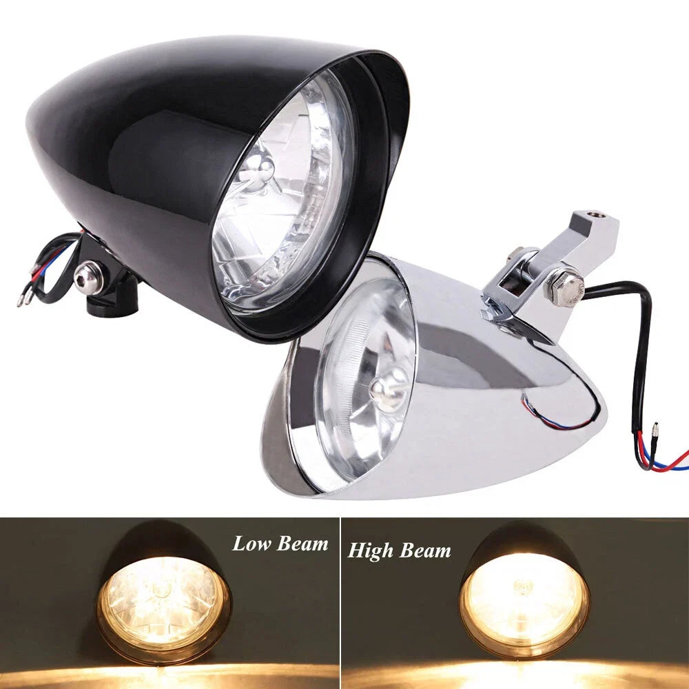 Billet Bullet Headlight for Harley Sportster (Chrome/Black)