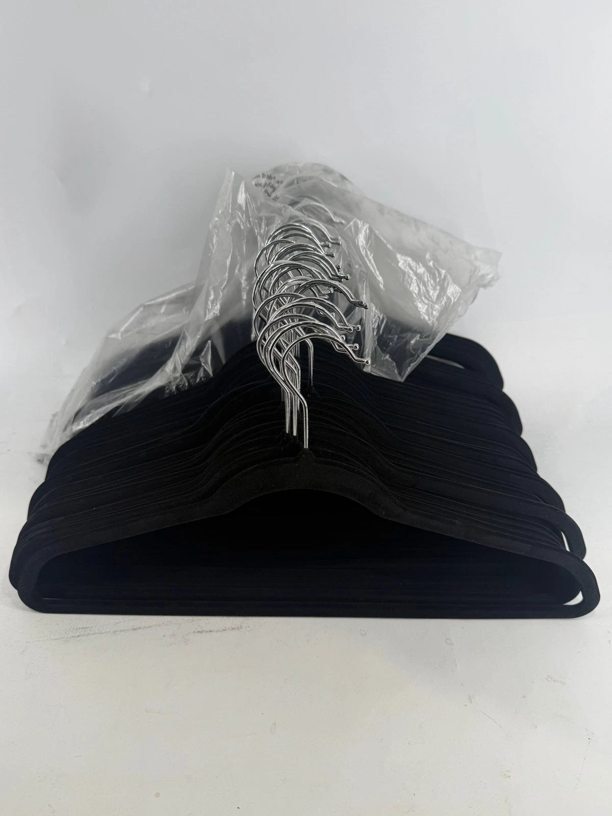 49 Pack Non-Slip Flocked Hangers - Ultra Thin Space Saving Black