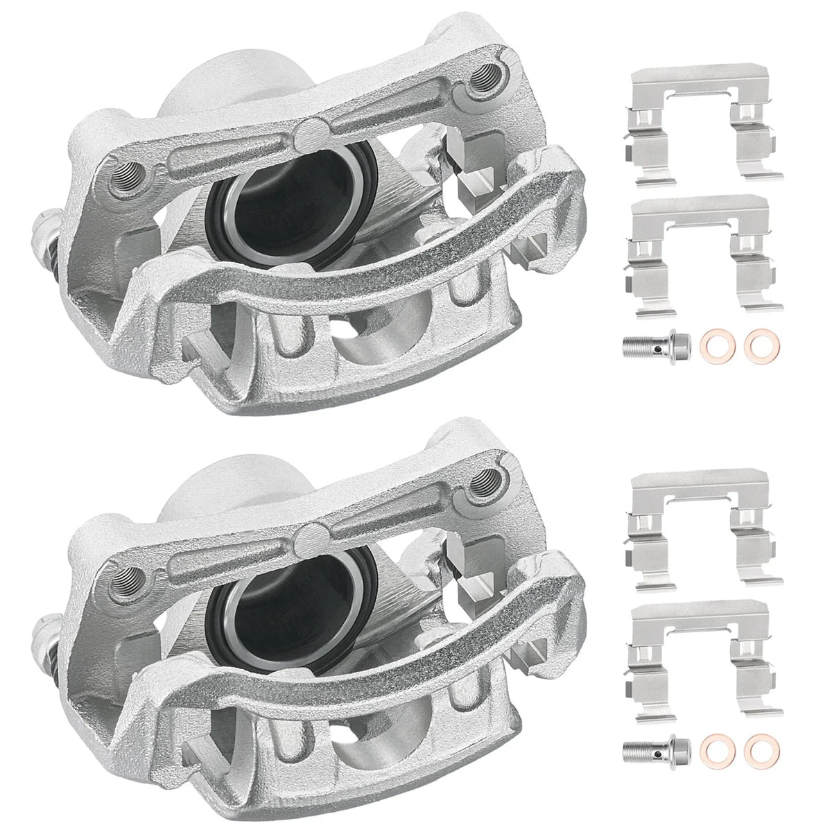 Pair Front Brake Calipers with Bracket for Nissan Sentra (2007–2019) 19B3306 19B3307
