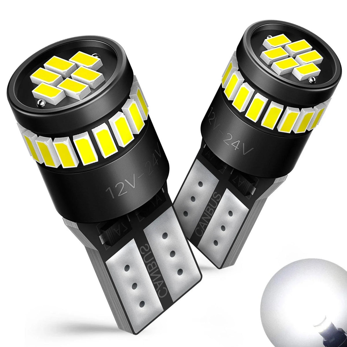 2Pcs T10 168 2825 194 LED License Plate Light Bulb for EXC (6000K Bright White)