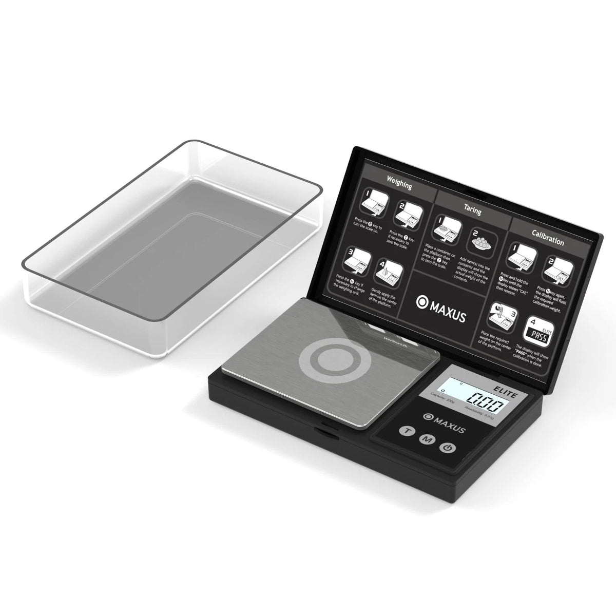 Digital Pocket Gram Scale for MAXUS (500g x 0.01g) Compact Black