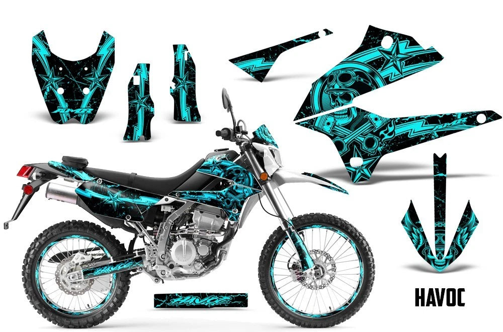 Graphic Stickers +#PLT/RIM Decals for Kawasaki KLX250 D-Tracker (2008–2018)