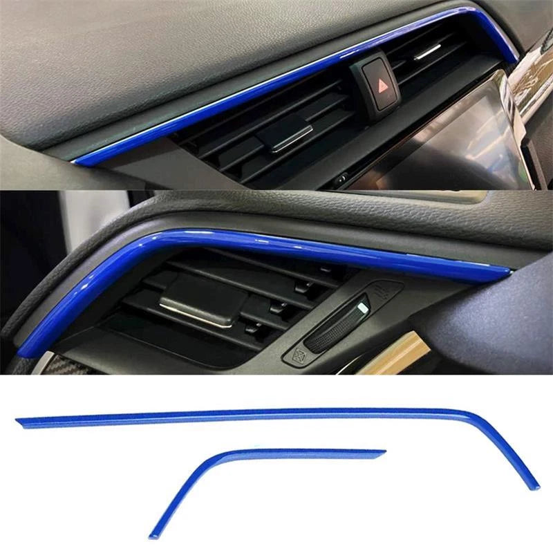 2Pcs Blue Front Air Outlet Frame Cover Trim for Honda Civic (2016–2021)