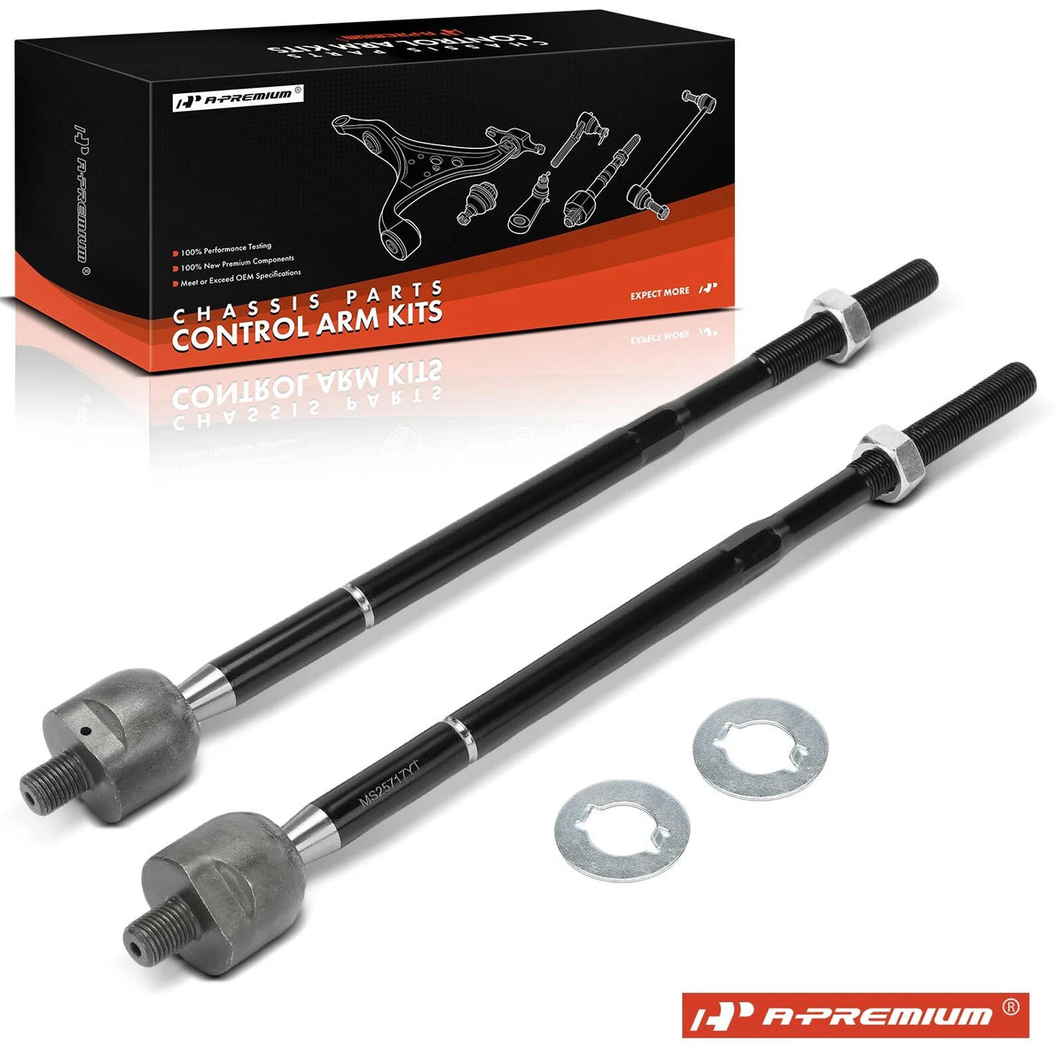 2X Front Inner Tie Rod End for Chrysler Town & Country (EV800934, TI81480XL, TA5233, 68157856AA, MS25717)