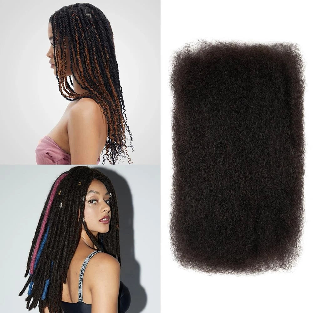 Afro Kinky Bulk Human Hair for Dreadlock (10) - Natural Black