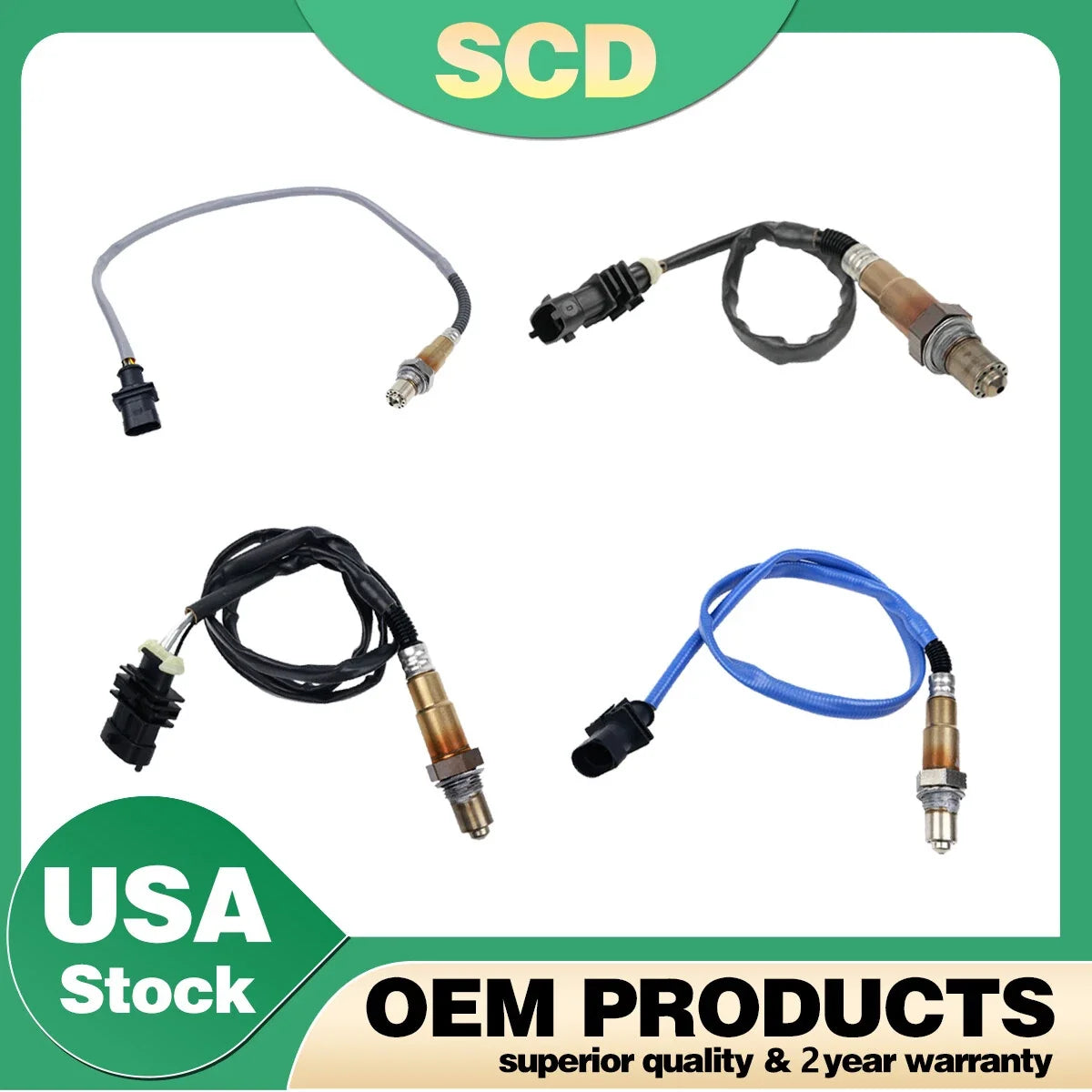 Set of 4 Oxygen O2 Sensors for Maserati Ghibli (2014–2020) Levante (2017–2020) 3.0L Turbo