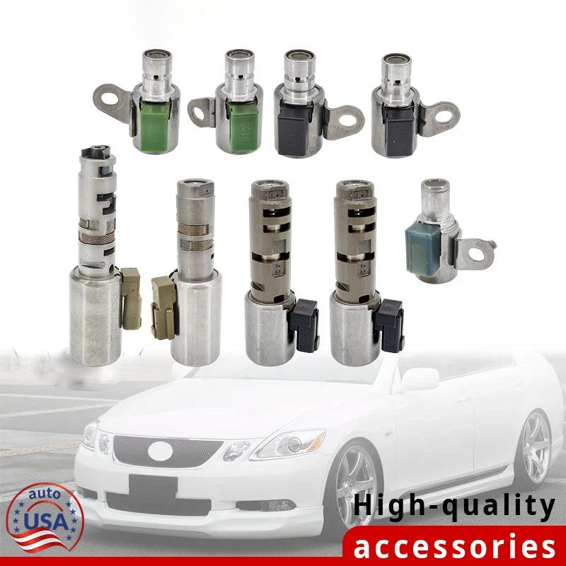 9PCS Transmission Shift Solenoid for Lexus IS250 LX570 GS430 GS300 LS430 SC430 (A760 A761E A960E AB60E AB60F)