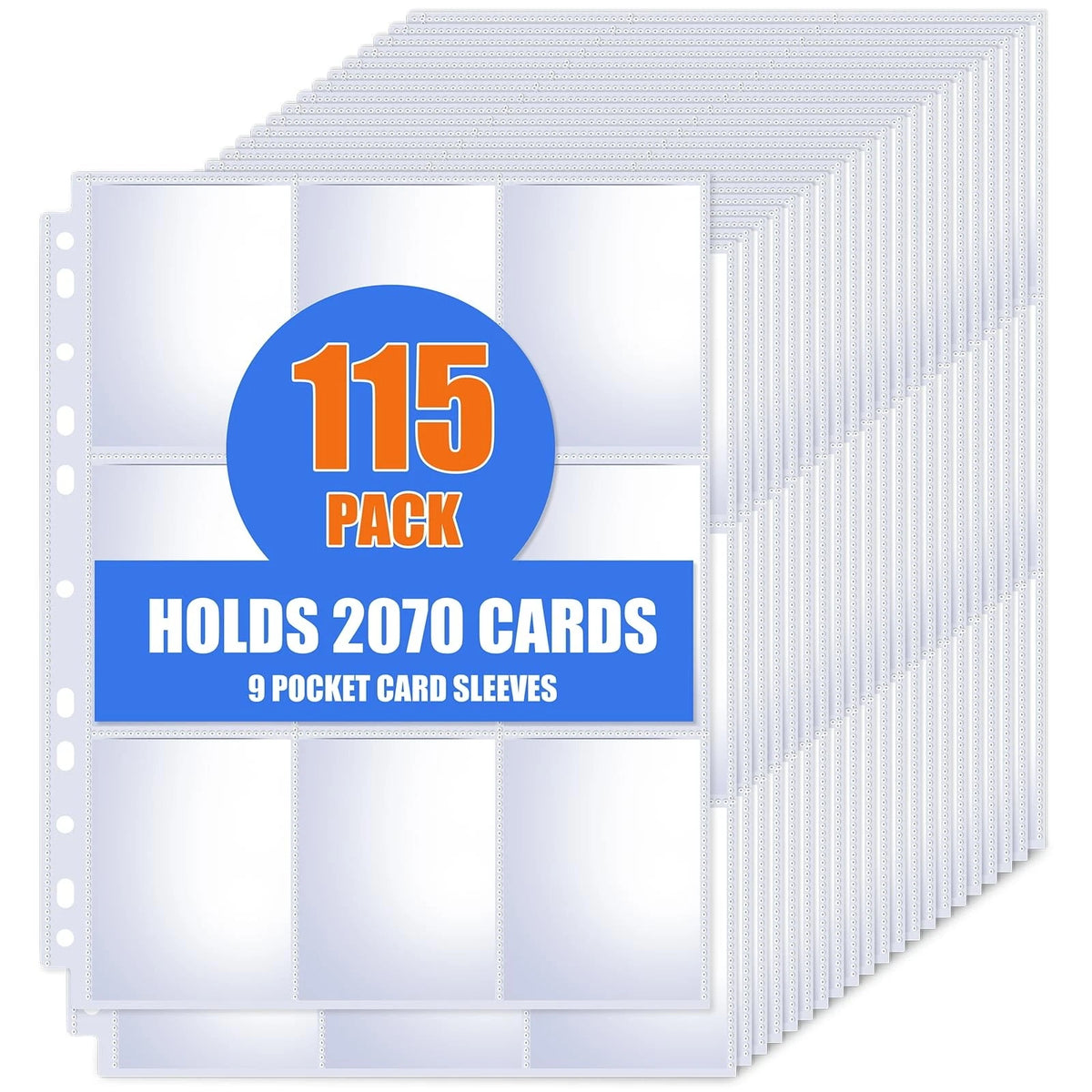 9 Pocket Card Sleeves for Trading Cards (115 Pack)