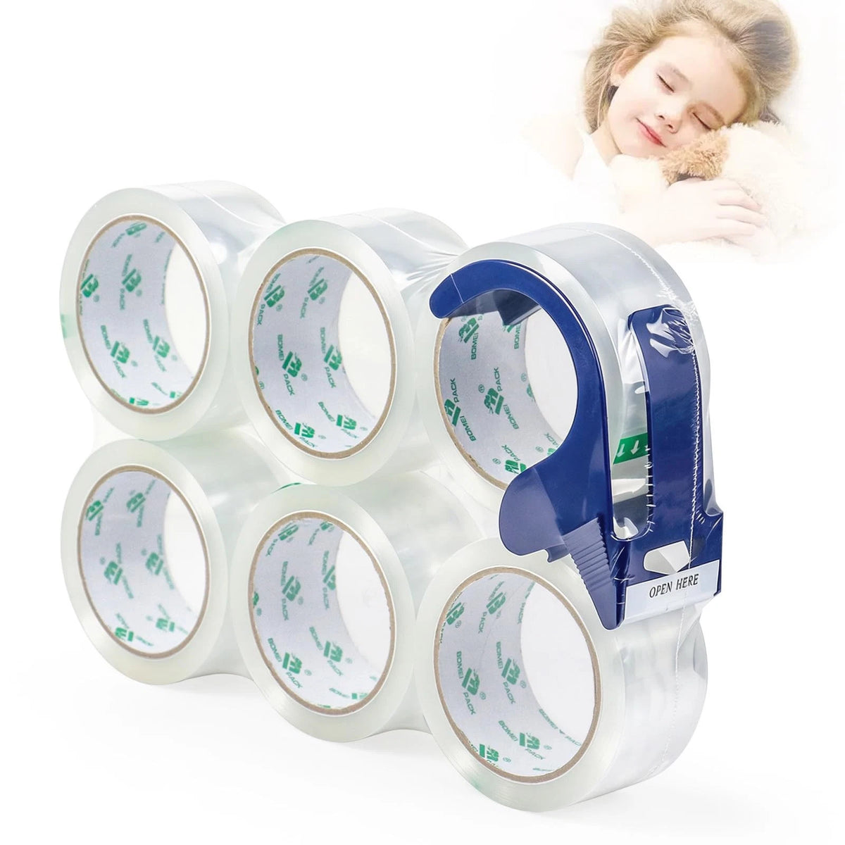 6 Rolls Clear Packing Tape for Automotive Use (1.88" X 60 Yds)