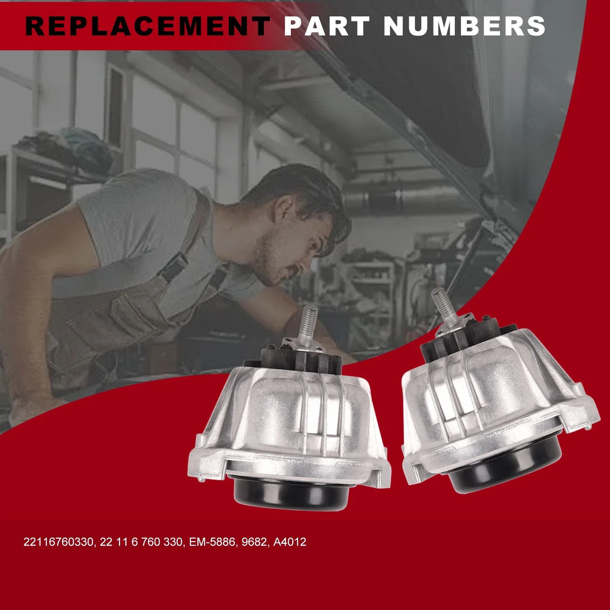 Engine Motor Mounts for BMW E82 E84 E88 E89 E90 E91 E92 (2007–2013)