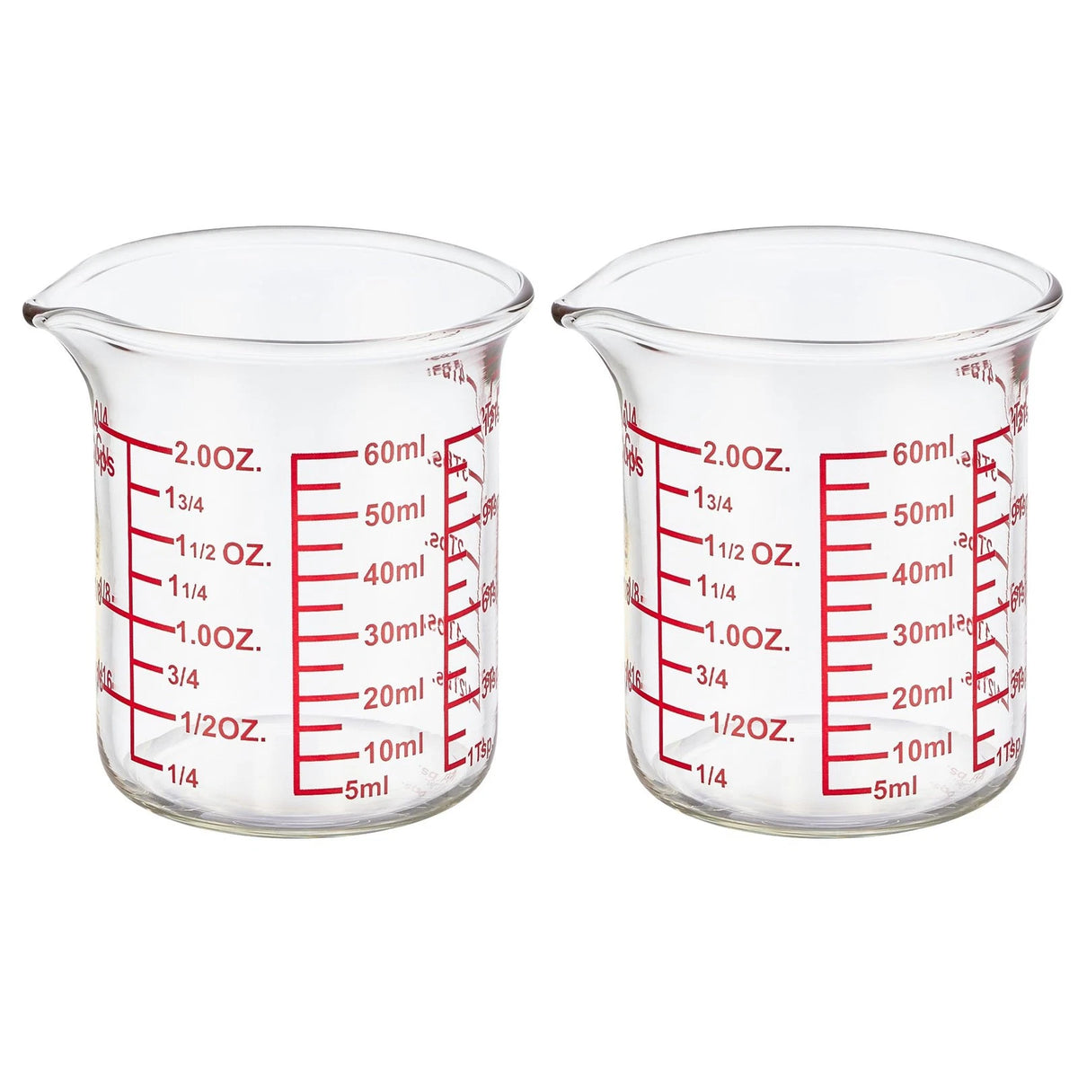 2X Glass Measuring Cup VSpout 60ml 2oz for Kitchen