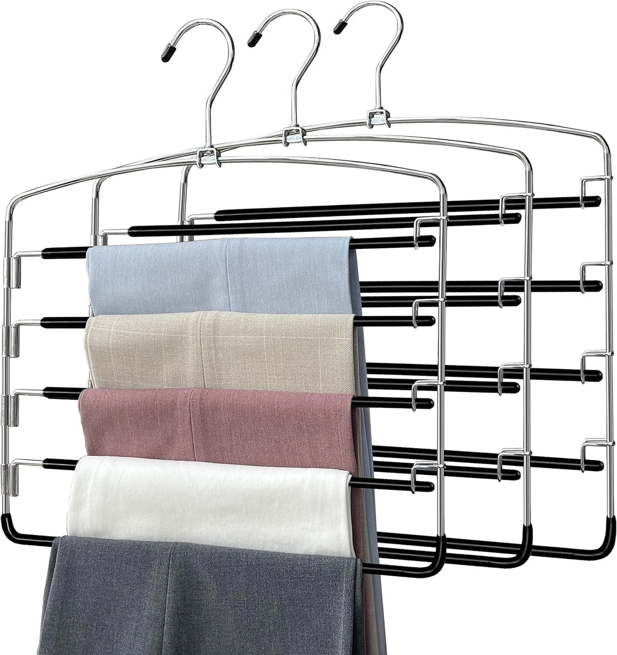 3-Pack Metal Pants Hangers for Space Saving (No Known Part Numbers)