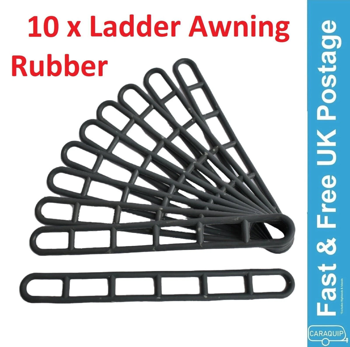 Set of 10 Rubber Ladder Straps for Caravan (21cm/8")