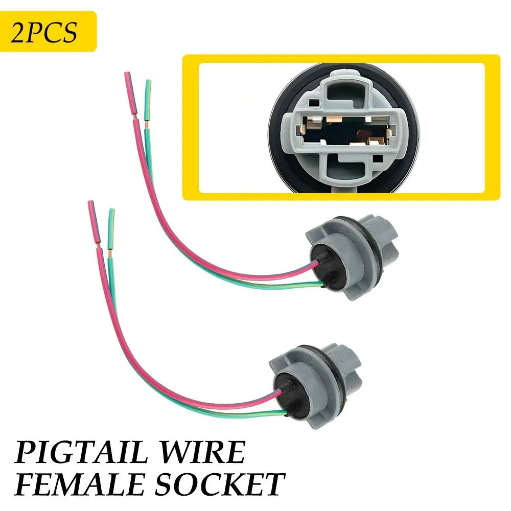 Universal Pigtail Wire Female Socket Harness for 7440 Rear Turn Signal