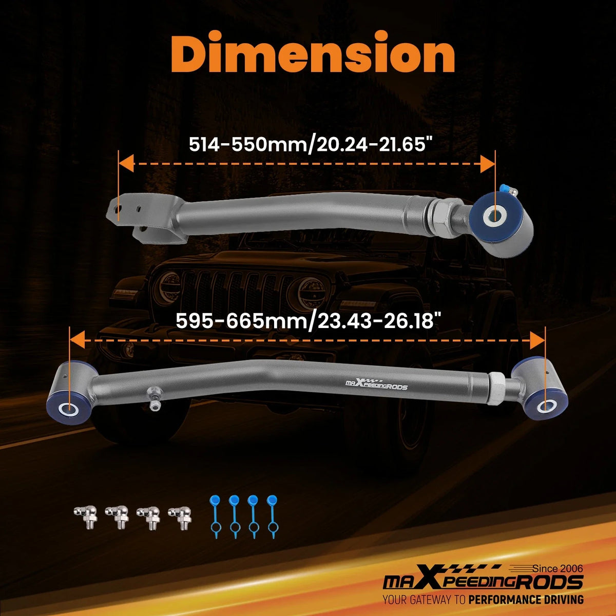 Adjustable Control Arms for Jeep Gladiator JT Wrangler JL/JLU (2018–2023)