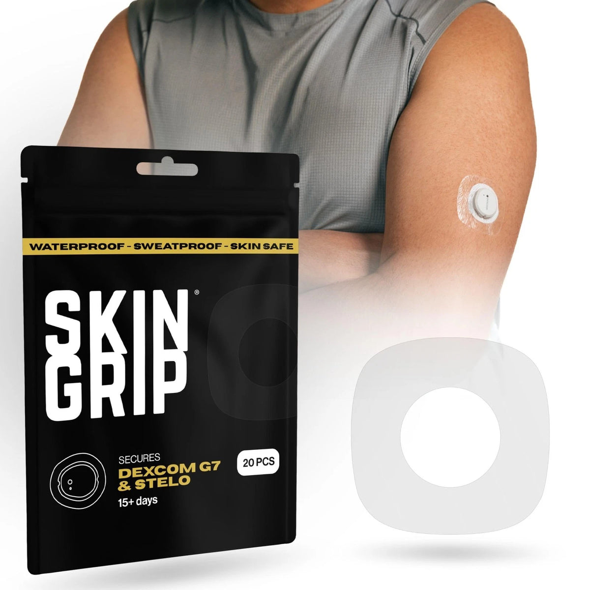 Skin Grip Adhesive Patches for Dexcom (20 Count)