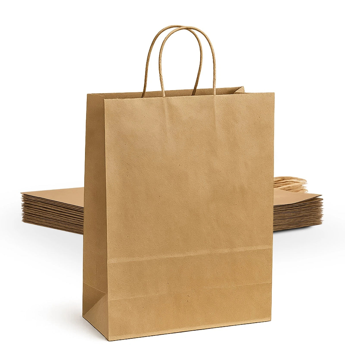 Pack of 30 Kraft Gift Bags 13x7x17 with Handles