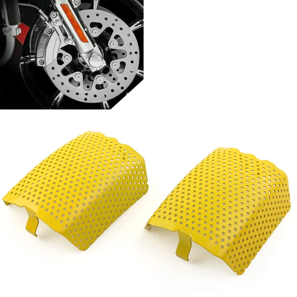 2X Front Caliper Screen Inserts for Harley V-Rod & Touring (2006–2019) Yellow