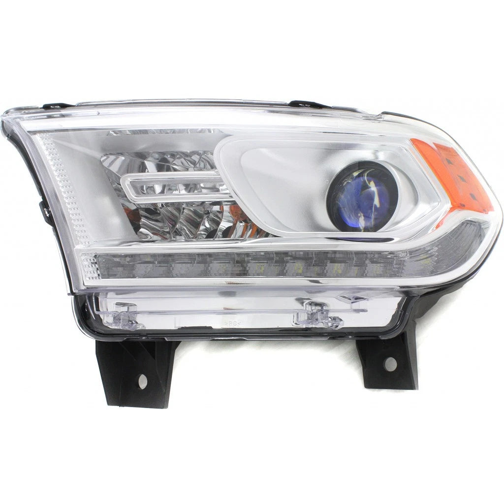 Driver Side Headlight for Dodge Durango (2014–2015) | Halogen Chrome Trim | CLX-M0-CS372-B011L-CL360A50, CH2502257